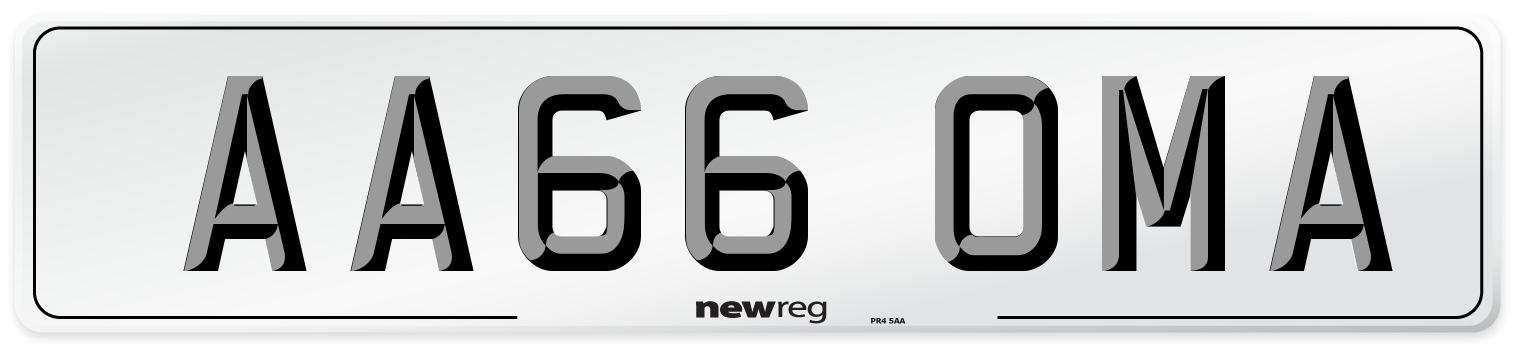 AA66 OMA Number Plate from New Reg